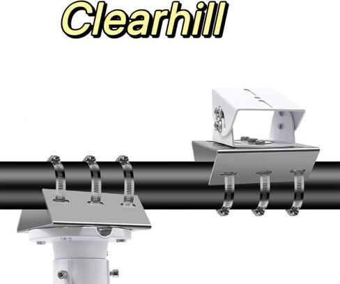 Stainless Steel Pole Mount Bracket for Security Cameras, Vertical CCTV Camera Corner Bracket with Adjustable Straps (1) in Saudi Arabia