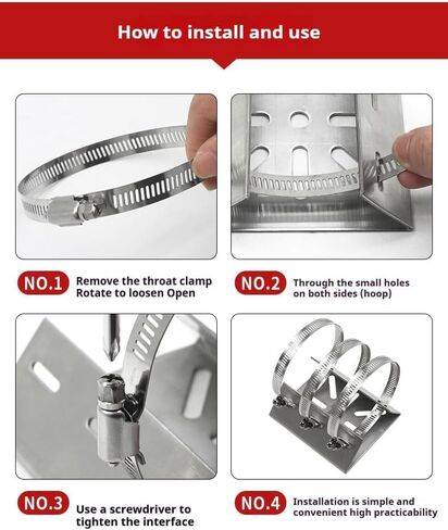 Stainless Steel Pole Mount Bracket for Security Cameras, Vertical CCTV Camera Corner Bracket with Adjustable Straps (1) in Saudi Arabia