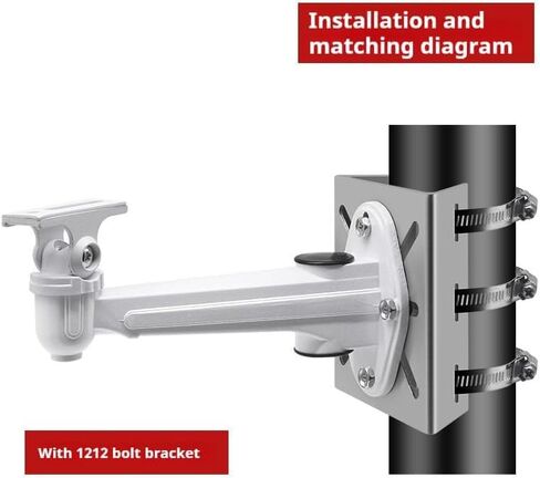 Stainless Steel Pole Mount Bracket for Security Cameras, Vertical CCTV Camera Corner Bracket with Adjustable Straps (1) in Saudi Arabia