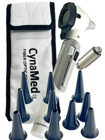 Mini Fiber Optic Otoscope White (Pocket Size) Ent Diagnostic Set with 1 Replacement Bulb in Saudi Arabia