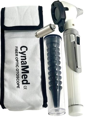 Mini Fiber Optic Otoscope White (Pocket Size) Ent Diagnostic Set with 1 Replacement Bulb in Saudi Arabia