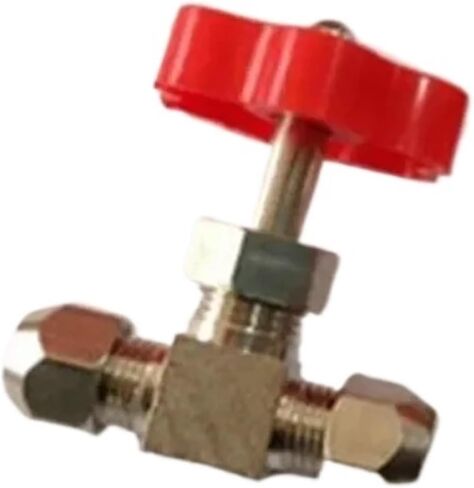 Needle Type Globe Valve 6/8/10/12mm Hole Dia Orange Plastic Handle Metal Durable Tube(10mm) in Saudi Arabia