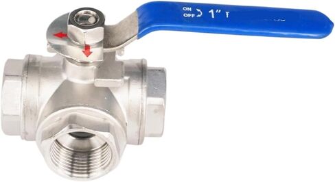 3/4" 1" BSPP Female 304 Stainless Steel 3 Way T/L Port Ball Valve Oil Water Air 229 PSI(ND50,T Port) in Saudi Arabia