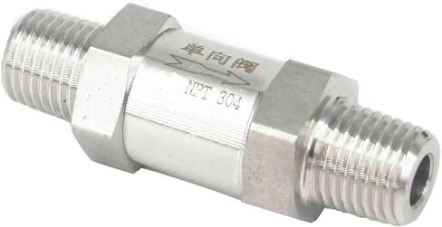1 Pcs 1/8" 1/4" 1/2" NPT BSPT Male Thread 304 Stainless Steel Hexagonal Check Valve Water Gas Oil High Temperature Sealing(1/4",NPT) in Saudi Arabia
