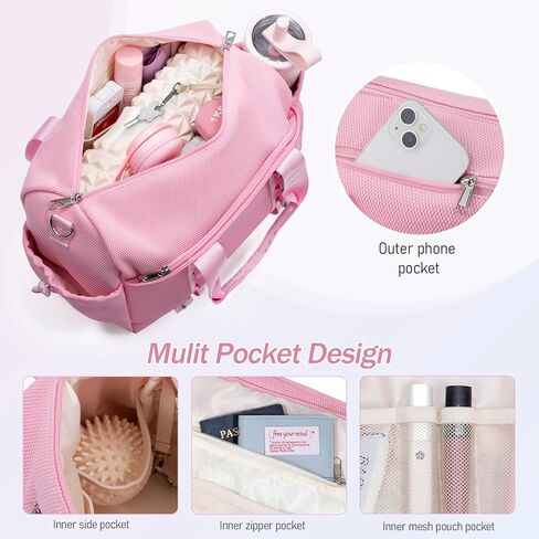 حقيبة رياضية صغيرة مع حامل بساط اليوغا للنساء والرجال حقيبة دفل رياضية صغيرة مع حجرة رطبة وسحاب مضاد للسرقة 14 بوصة حقيبة تمرين خفيفة الوزن للبيلاتيس - أسود in Kuwait