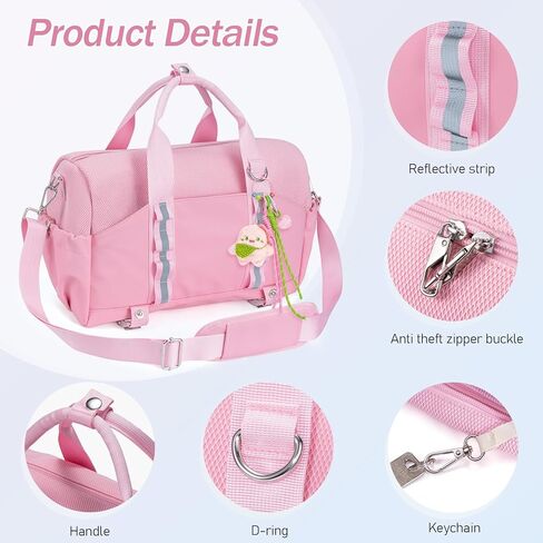 حقيبة رياضية صغيرة مع حامل بساط اليوغا للنساء والرجال حقيبة دفل رياضية صغيرة مع حجرة رطبة وسحاب مضاد للسرقة 14 بوصة حقيبة تمرين خفيفة الوزن للبيلاتيس - أسود in Kuwait