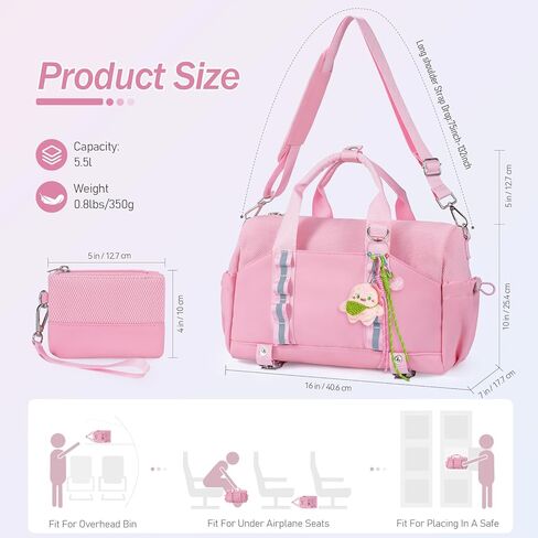 حقيبة رياضية صغيرة مع حامل بساط اليوغا للنساء والرجال حقيبة دفل رياضية صغيرة مع حجرة رطبة وسحاب مضاد للسرقة 14 بوصة حقيبة تمرين خفيفة الوزن للبيلاتيس - أسود in Kuwait