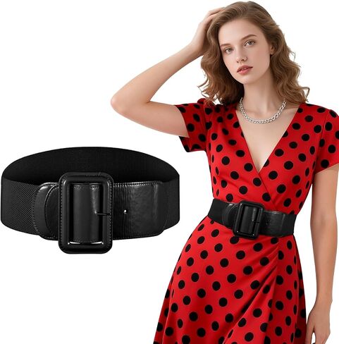 levateTech Stretchy Wide Women Belts Elastic Vintage Belts for Women Suitable for Dresses Shirts Accessories in Saudi Arabia