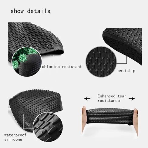 قطعة واحدة من قبعة السباحة المصنوعة من السيليكون للجنسين، قبعة السباحة للنساء، قبعة استحمام مريحة مثالية للشعر المجعد القصير والمتوسط ​​الطويل، قبعات الدش تحافظ على تصفيفة الشعر دون تغيير in Kuwait