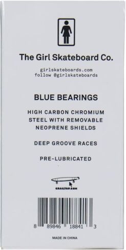 محامل لوح التزلج للفتيات من السلسلة الزرقاء ABEC 3 من الكروم الكربوني، دروع قابلة للإزالة، مشحمة مسبقًا in Kuwait