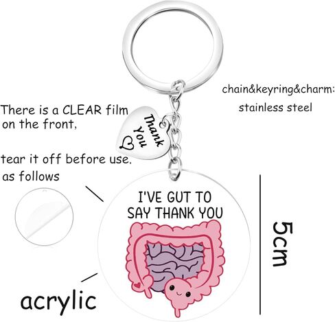 BEKECH Gastroenterology Acrylic Keychain I've Gut To Say Thank You Humor Gastroenterologist Doctor Thank You Gift in Saudi Arabia