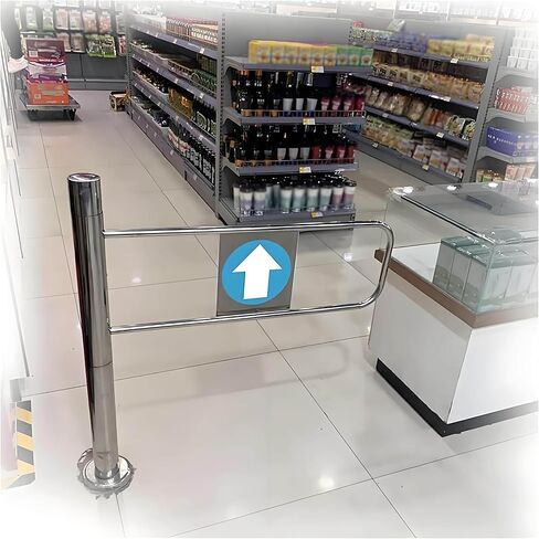 Automatic Rebound Swing Gate 90° Manual Pedestrian Door One-Way Entrance for Supermarkets Factories Parks - Left-Swing Design 80×100 cm in Saudi Arabia