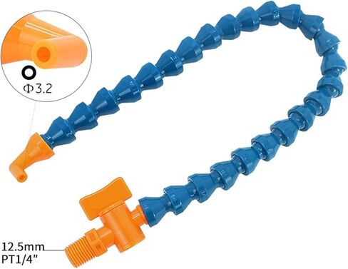 Flexible Oil Coolant Hose 1PC 1/4" Plastic 2 Points Flexible Water Oil Coolant Pipe Hose(Nozzle-2366,600MM-WITHOUT SWITCH) in Kuwait