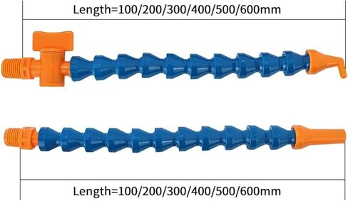 Flexible Oil Coolant Hose 1PC 1/4" Plastic 2 Points Flexible Water Oil Coolant Pipe Hose(Nozzle-2366,600MM-WITHOUT SWITCH) in Kuwait