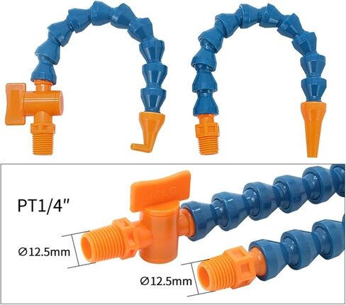 Flexible Oil Coolant Hose 1PC 1/4" Plastic 2 Points Flexible Water Oil Coolant Pipe Hose(Nozzle-2366,600MM-WITHOUT SWITCH) in Kuwait