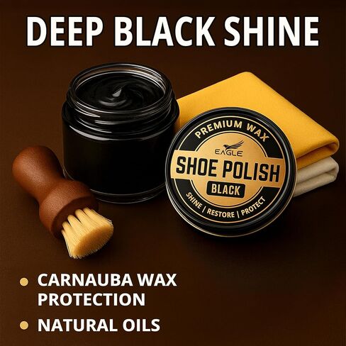 Eagle Shoe Shine Kit – 5-Piece Leather Shoe Polish & Cream Set with Brush & Cloths in Saudi Arabia