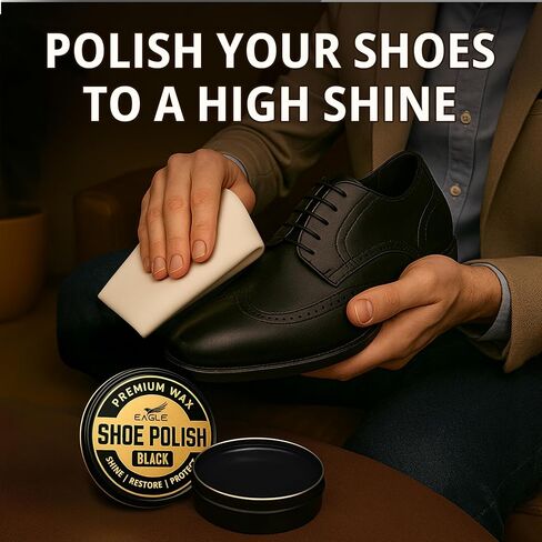 Eagle Shoe Shine Kit – 5-Piece Leather Shoe Polish & Cream Set with Brush & Cloths in Saudi Arabia