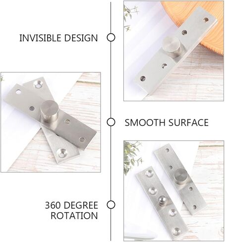 2pcs 360 Degree Small Cabinet Door Pivot Hinges Stainless Steel Hidden Swivel Door Hinges in Kuwait