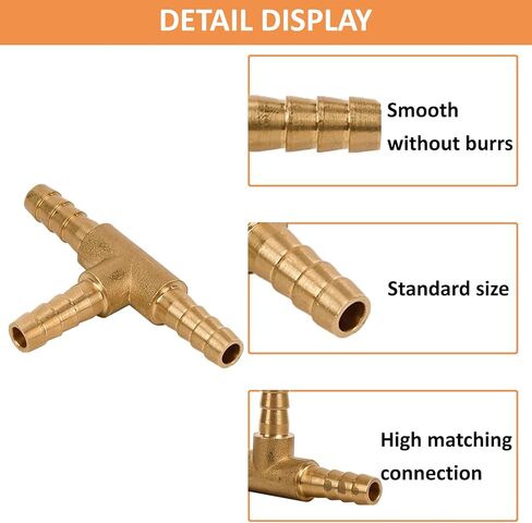 2 قطعة 1/4 بوصة × 1/4 بوصة × 1/4 بوصة تركيبات تي شيرت نحاسية لخرطوم الهوية 1/4 بوصة تقاطع الاتحاد ثلاثي الاتجاهات للهواء والغاز والوقود والزيت in Kuwait