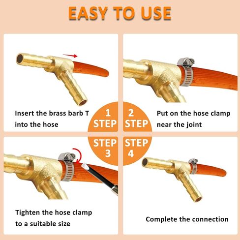 2 قطعة 1/4 بوصة × 1/4 بوصة × 1/4 بوصة تركيبات تي شيرت نحاسية لخرطوم الهوية 1/4 بوصة تقاطع الاتحاد ثلاثي الاتجاهات للهواء والغاز والوقود والزيت in Kuwait