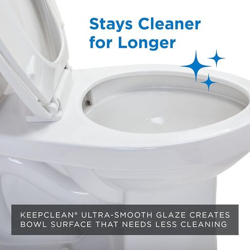 مرحاض Gerber Avalanche Select 1.28 GPF مكون من قطعتين مع سطح هادئ ونظيف، ارتفاع كرسي ADA، مقعد خشن 12 بوصة، إغلاق ناعم ومجموعة تثبيت مع حلقة شمع، أبيض، GRS48211E in Saudi Arabia