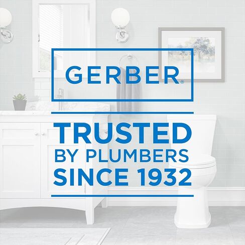 مرحاض Gerber Avalanche Select 1.28 GPF مكون من قطعتين مع سطح هادئ ونظيف، ارتفاع كرسي ADA، مقعد خشن 12 بوصة، إغلاق ناعم ومجموعة تثبيت مع حلقة شمع، أبيض، GRS48211E in Saudi Arabia