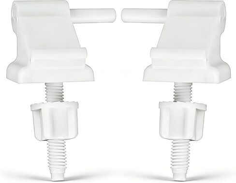 قطعتان من مفصلات مقعد المرحاض العالمية البديلة مع براغي وصواميل، مفصلات مقعد المرحاض البلاستيكية البيضاء، أجهزة مقعد المرحاض لاستبدال أغطية مقاعد المراحيض وإصلاحها in Kuwait