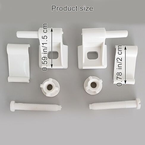 قطعتان من مفصلات مقعد المرحاض العالمية البديلة مع براغي وصواميل، مفصلات مقعد المرحاض البلاستيكية البيضاء، أجهزة مقعد المرحاض لاستبدال أغطية مقاعد المراحيض وإصلاحها in Kuwait