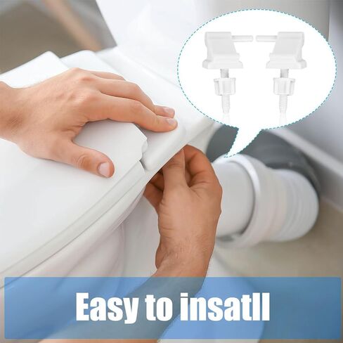 قطعتان من مفصلات مقعد المرحاض العالمية البديلة مع براغي وصواميل، مفصلات مقعد المرحاض البلاستيكية البيضاء، أجهزة مقعد المرحاض لاستبدال أغطية مقاعد المراحيض وإصلاحها in Kuwait