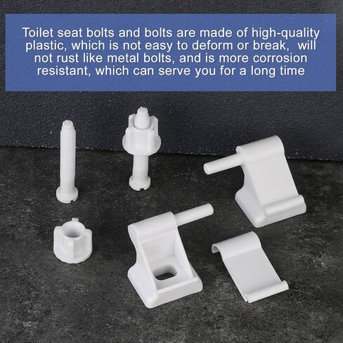 قطعتان من مفصلات مقعد المرحاض العالمية البديلة مع براغي وصواميل، مفصلات مقعد المرحاض البلاستيكية البيضاء، أجهزة مقعد المرحاض لاستبدال أغطية مقاعد المراحيض وإصلاحها in Kuwait