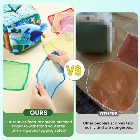 Baby Tissue Box Toy - Baby Toys 6-12 Months Montessori Toys for 6 7 8 9 12 Month Old Baby Must Haves Learning Educational Toy with Stuffed Animals Crinkle Sensory Toys for 1 Year Old Girl Boy Gifts in Saudi Arabia