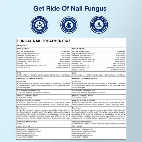 Toenail Fungus Treatment Extra Strength: Nail Fungus Treatment for Toenail and Fingernails - Fungus Nail Treatment Liquid 15ML and Anti-fungal Nail Repair Cream 20g Plant Extract Ingredients in Saudi Arabia