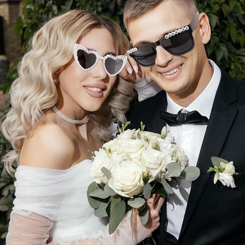 نظارات شمسية للعروس والعريس من Just Married ديكورات لحفلات الزفاف وإكسسوارات نظارات الزفاف in Kuwait