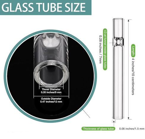 أنابيب زجاجية من البورسليكات مكونة من 6 قطع بطول 10.16 سم مادة شفافة مناسبة لنفخ الزجاج والمختبرات والأشغال اليدوية والعلوم الصناعية وقابلة لإعادة الاستخدام in Kuwait