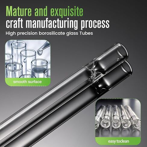 أنابيب زجاجية من البورسليكات مكونة من 6 قطع بطول 10.16 سم مادة شفافة مناسبة لنفخ الزجاج والمختبرات والأشغال اليدوية والعلوم الصناعية وقابلة لإعادة الاستخدام in Kuwait