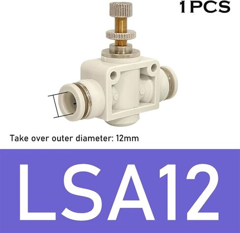 1 قطعة تركيبات هوائية بيضاء خنق قابل للتعديل صمام الأنابيب سريعة LSA-6 LSA-8 4 10 12 متر (LSA12) in Kuwait