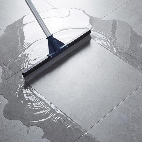 Floor Squeegee for Concrete Floor, 17.5" Heavy Duty Squeegee Broom for Floor, Commercial Scrubber Mop with Extendable Long Handle, Bathroom Tile Shower Glass Window in Saudi Arabia