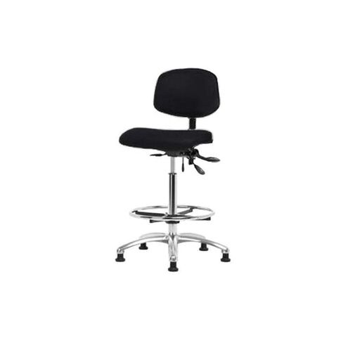 Thomas ECOM VMBCH-CR-T1-A0-NF-CC-c8605 كرسي فينيل رمادي متوسط ​​الارتفاع مع قاعدة من الكروم، إمالة وبدون حلقة ذراع/قدم، عجلات من الكروم in Saudi Arabia