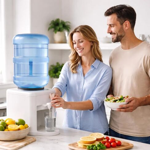 زجاجة مياه بسعة 5 جالون، إبريق مياه قابل لإعادة الاستخدام خالٍ من مادة BPA لموزعات التحميل العلوية والسفلية، بلاستيك متين عالي التحمل، غطاء مقاوم للتسرب in Saudi Arabia