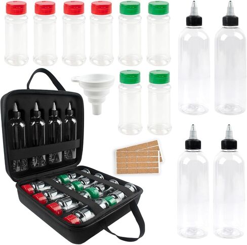 Camping Portable Spice Set with 12 Spice Containers Storage Bottle Pepper & Salt Spice Shakers, Separable Storage Bag for Outdoor Travel Camping BBQ Picnic Seasoning Kit Carrying Case in Saudi Arabia