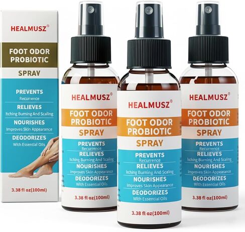 HEALMUSZ Athletes بخاخ القدم المضاد للفطريات، علاج فطريات القدم للتخفيف السريع، بخاخ للتحكم في الحكة والرائحة للرجال والنساء والأحذية. in Kuwait