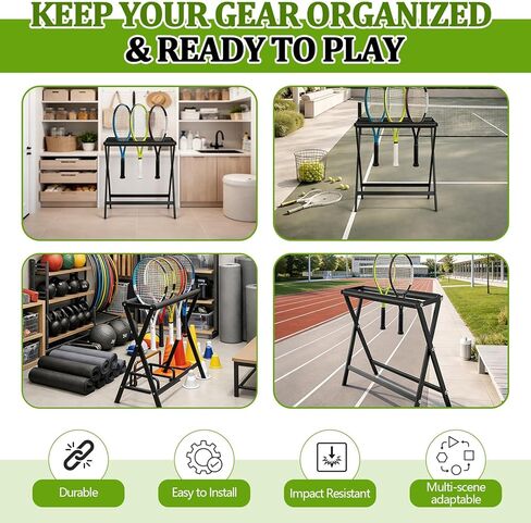 LEIFIDE Tennis Racket Storage Rack Stand Large Capacity Steel Tennis Racket Holder Badminton Racquet Rack Organizer for Schools, Gymnasiums, Playground in Saudi Arabia