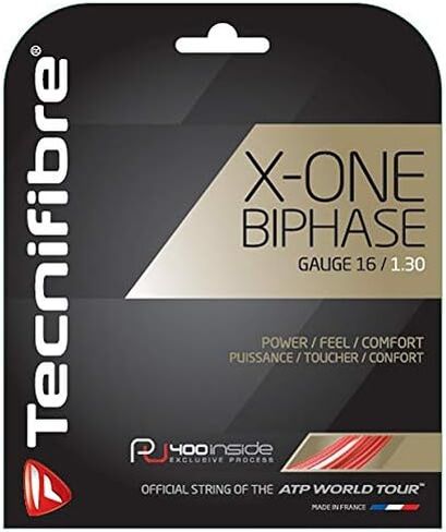 Tecnifibre X-One Biphase - 17 Gauge in Red Color - Multifilament Tennis Racquet String Sets 6-Pack (6 Sets Per Order) - Best for Power and Comfort in Saudi Arabia