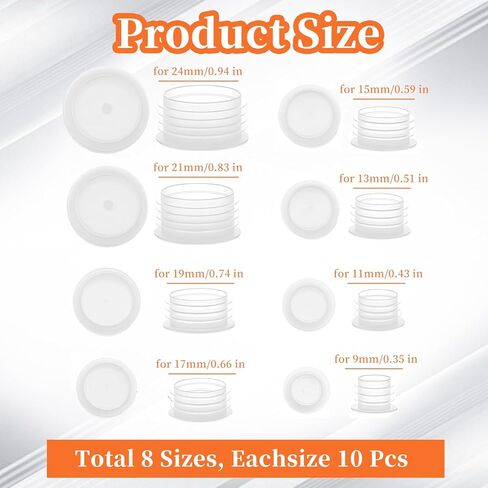 80Pcs Salt and Pepper Stoppers Plugs, Reusable Salt and Pepper Plugs for Bottom, Salt and Pepper Shaker Plugs for Flower Pots,Bottles,Pipes etc, Easy Installation, 9/11/13/15/17/19/21/24 mm in Saudi Arabia