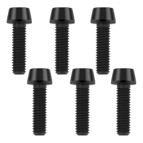 مسامير تيتانيوم M6x25mm - براغي مقبس سداسية ذات رأس مدبب للدراجة والدراجات النارية والبحرية | مقاومة للتآكل في الظروف المالحة/الرطبة، ومثبتات خفيفة الوزن | أسود (6 قطعة in Kuwait