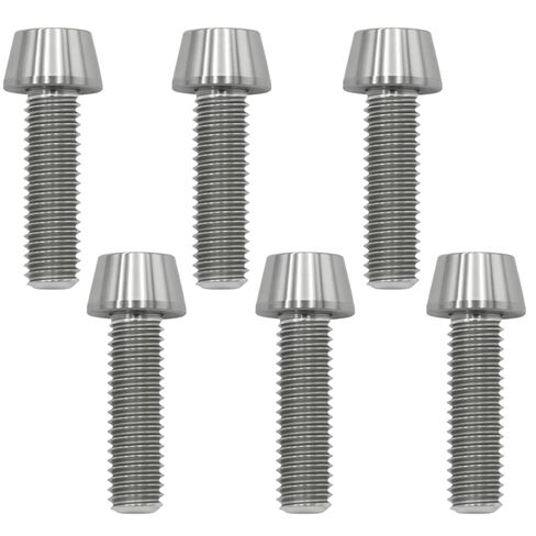 مسامير تيتانيوم M6x25mm - براغي مقبس سداسية ذات رأس مدبب للدراجة والدراجات النارية والبحرية | مقاومة للتآكل في الظروف المالحة/الرطبة، ومثبتات خفيفة الوزن | أسود (6 قطعة in Kuwait