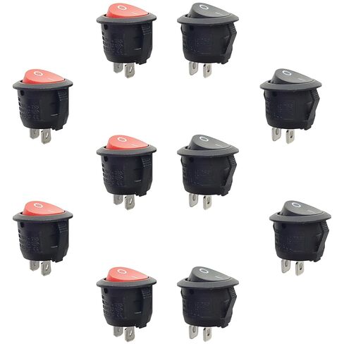مفتاح تشغيل/إيقاف متأرجح للأردوينو، ESP32، ESP8266، راسبيري باي، شكل دائري، أسود وأحمر، 10 قطع in Saudi Arabia