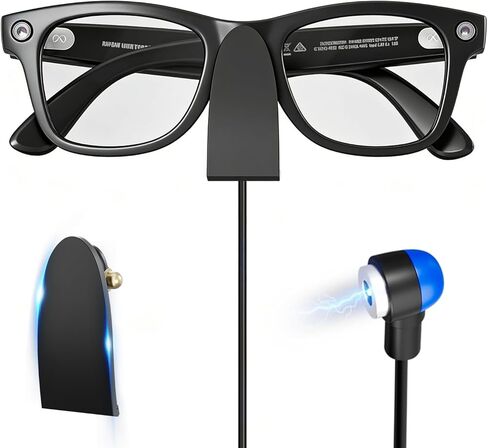 Portable Charging Spot Compatible with Ray-Ban Meta Smart Glasses Gen 1 & 2 & Oakley Meta HSTN, Magnetic USB-C Charging Stand with Stick/Stand/Flat Modes, Aluminum Holder in Saudi Arabia