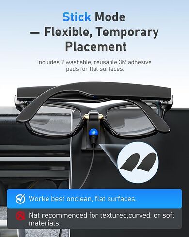 Portable Charging Spot Compatible with Ray-Ban Meta Smart Glasses Gen 1 & 2 & Oakley Meta HSTN, Magnetic USB-C Charging Stand with Stick/Stand/Flat Modes, Aluminum Holder in Saudi Arabia