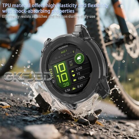 متوافق مع مجموعة واقي الشاشة والجراب مقاس 45 مم من Garmin Instinct 3، طبقة واقية من الزجاج المقوى عالي الدقة مضاد للخدش وغطاء إطار ناعم من مادة TPU (عبوة من 3+1) in Kuwait